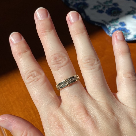 14k White and Yellow Gold Ring with Diamonds - Picture 9 of 13